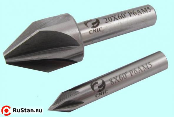 Зенковка d  8,0х12.0х 48 конус  60° dхв=8мм Р6АМ5 ц/х Z=6 DIN334A "CNIC" фото №1