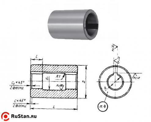 Втулка поддерживающая d27, D60, L100мм к оправкам для горизонтально-фрезерных станков ГОСТ15072-75 "CNIC" фото №1