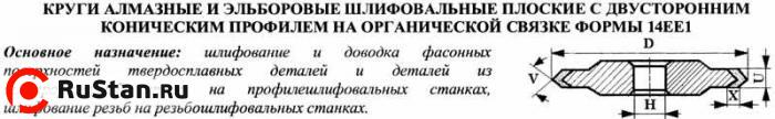 Круг алмазный 14ЕЕ1Х(плоск. 2-хстор.конич.профиль)150х6х3х4х32х60град АС4 100/80 В2-01 100% 23,8кар. фото №1