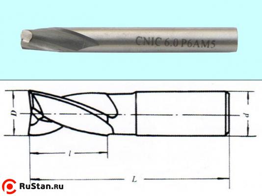 Фреза Шпоночная d 8,0х11х61 ц/х Р6АМ5 DIN327 "CNIC" dхв-10мм фото №1