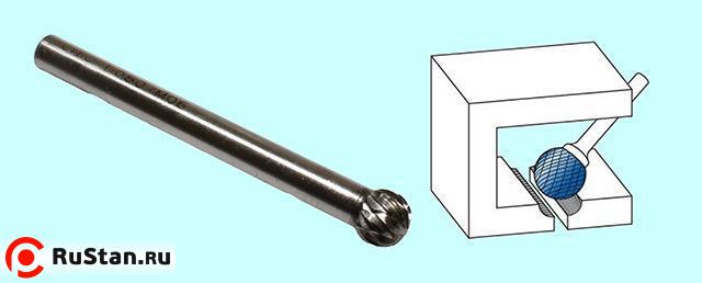 Борфреза сферическая d 8х 7х6х65 Р6М5 Х-образн. насечка "CNIC" (D08 07М06) фото №1 Борфреза сферическая d 8х 7х6х65 Р6М5 Х-образн. насечка "CNIC" (D08 07М06) фото №1