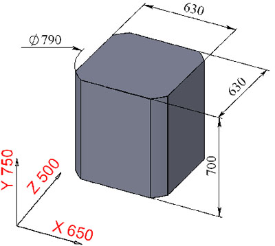 Фрезерный обрабатывающий центр с ЧПУ  500H  - Зона резания